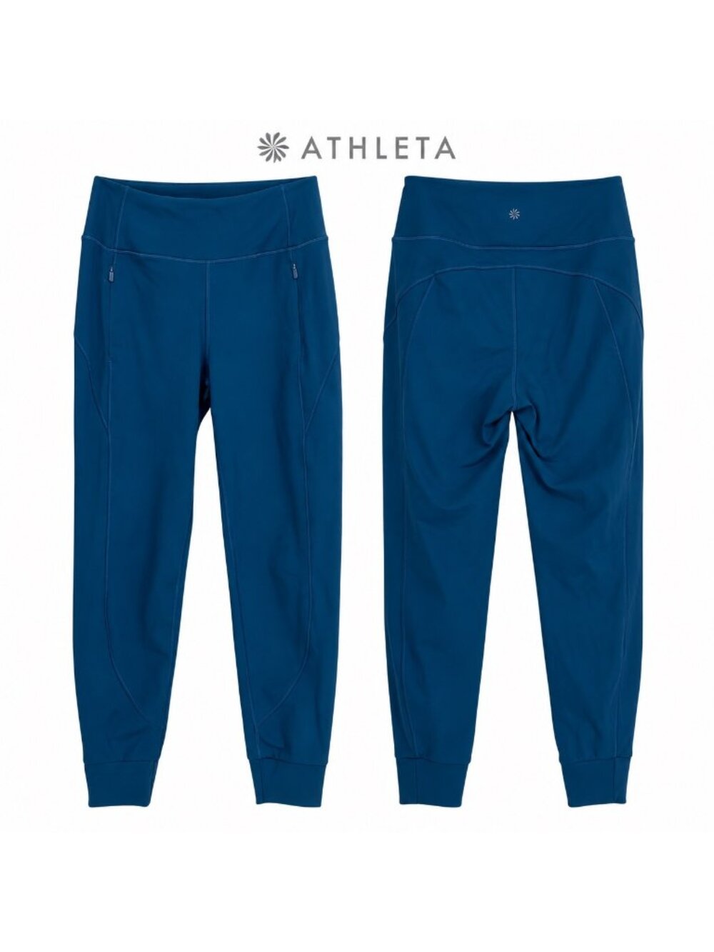 Athleta Pants Women's XS Blue Rainier Fleece Lined Jogger Mid Rise Activewear